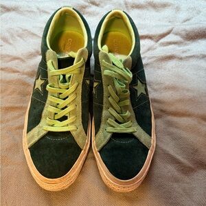 Converse Green Suede Sneakers Classic Low-Top